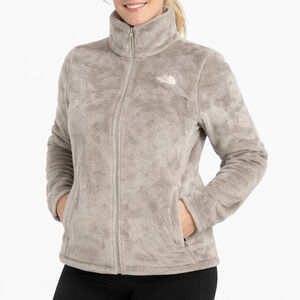 Northface Osito Jacket Womens L Gray Performance Casual Fleece Zip Up Close NWT